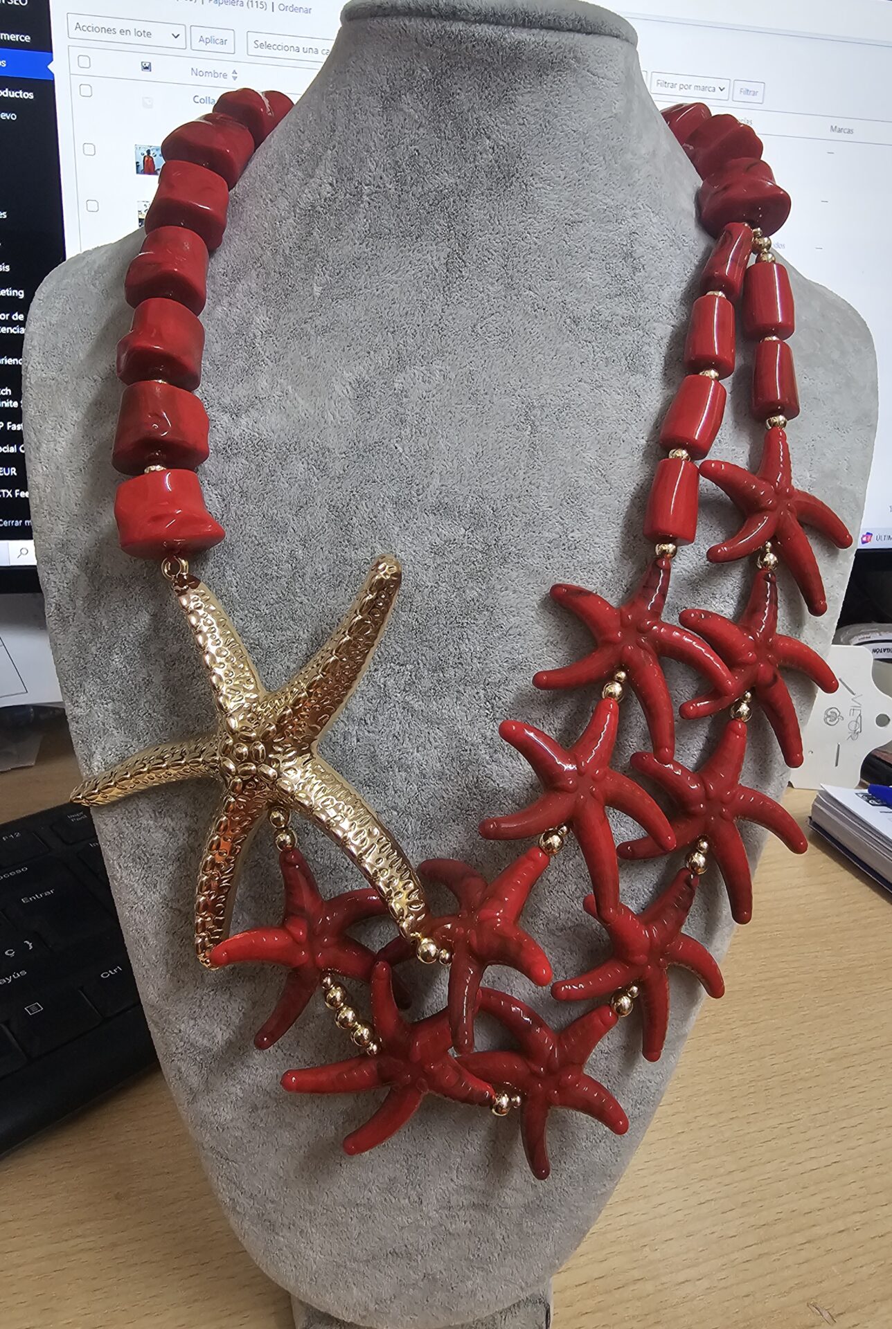 Collar Nácar red
