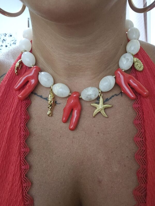 Collar Nácar con rojo